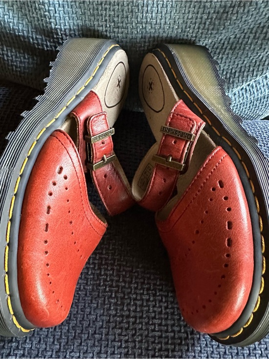 Dr. Martens Shoes - Dr. Martens vintage Red Leather Mary Jane Clogs